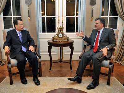 Cumhurbaşkanı Gül Kore Cumhuriyeti Başbakanını Kabul Etti
